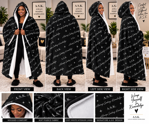 A.S.K. MONOGRAM HOODED BLANKET