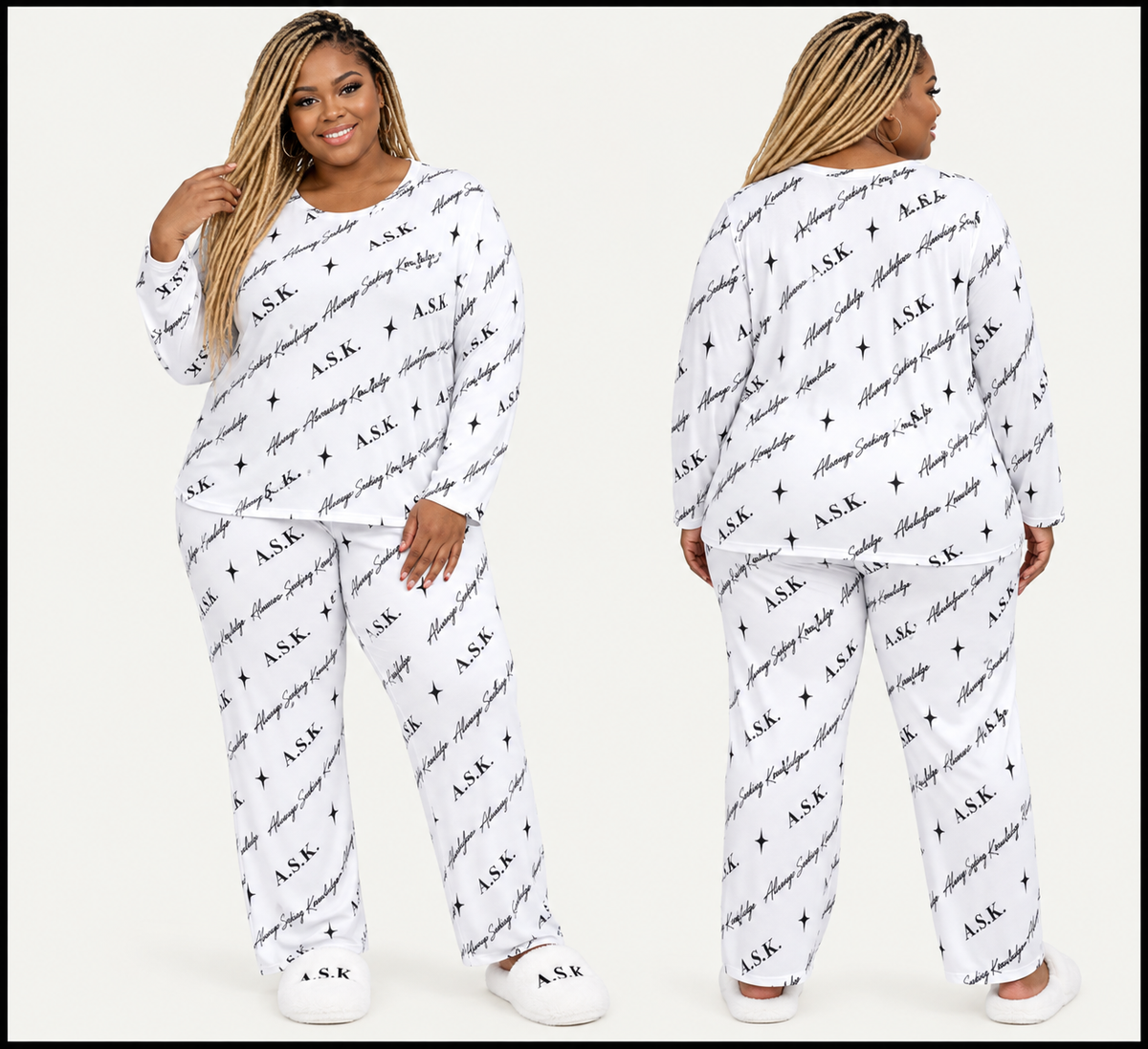 A.S.K. MONOGRAM WHITE LOUNGE SET