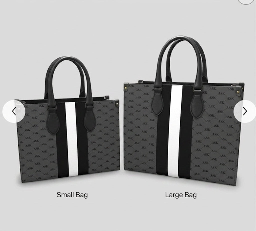KARRINE LEATHER  SHOPPER BW
