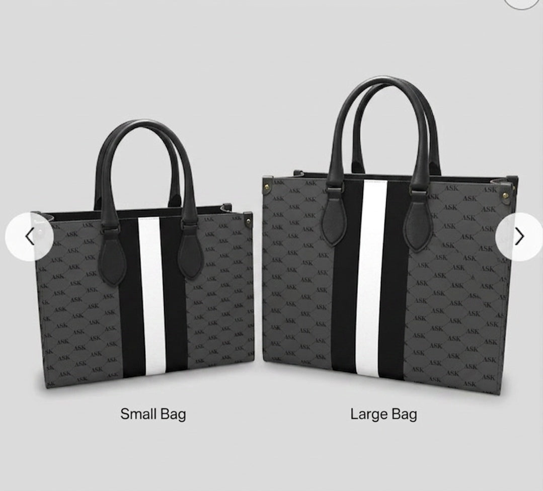 KARRINE LEATHER  SHOPPER BW