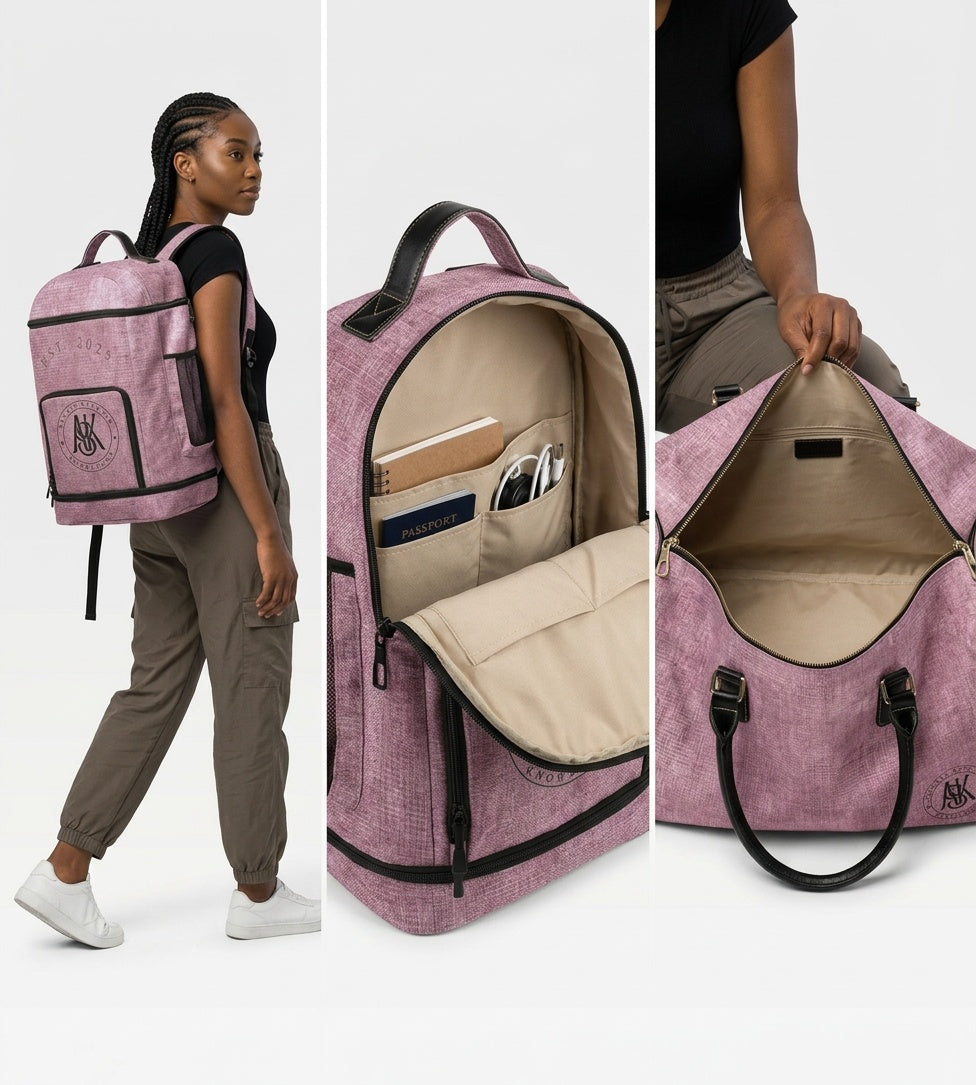 ASK Pink Two-Piece Set – Duffle & Backpack