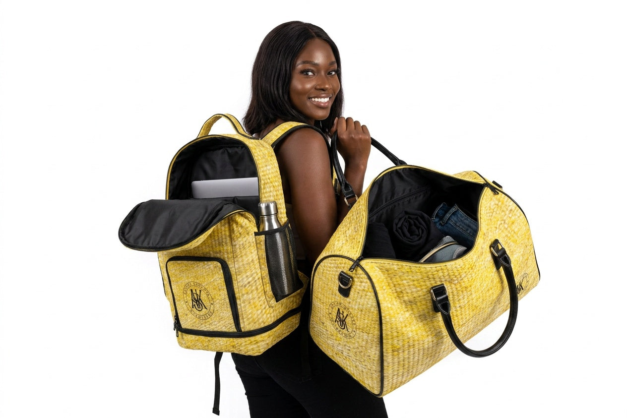 ASK Yellow Two-Piece Set – Duffle & Backpack