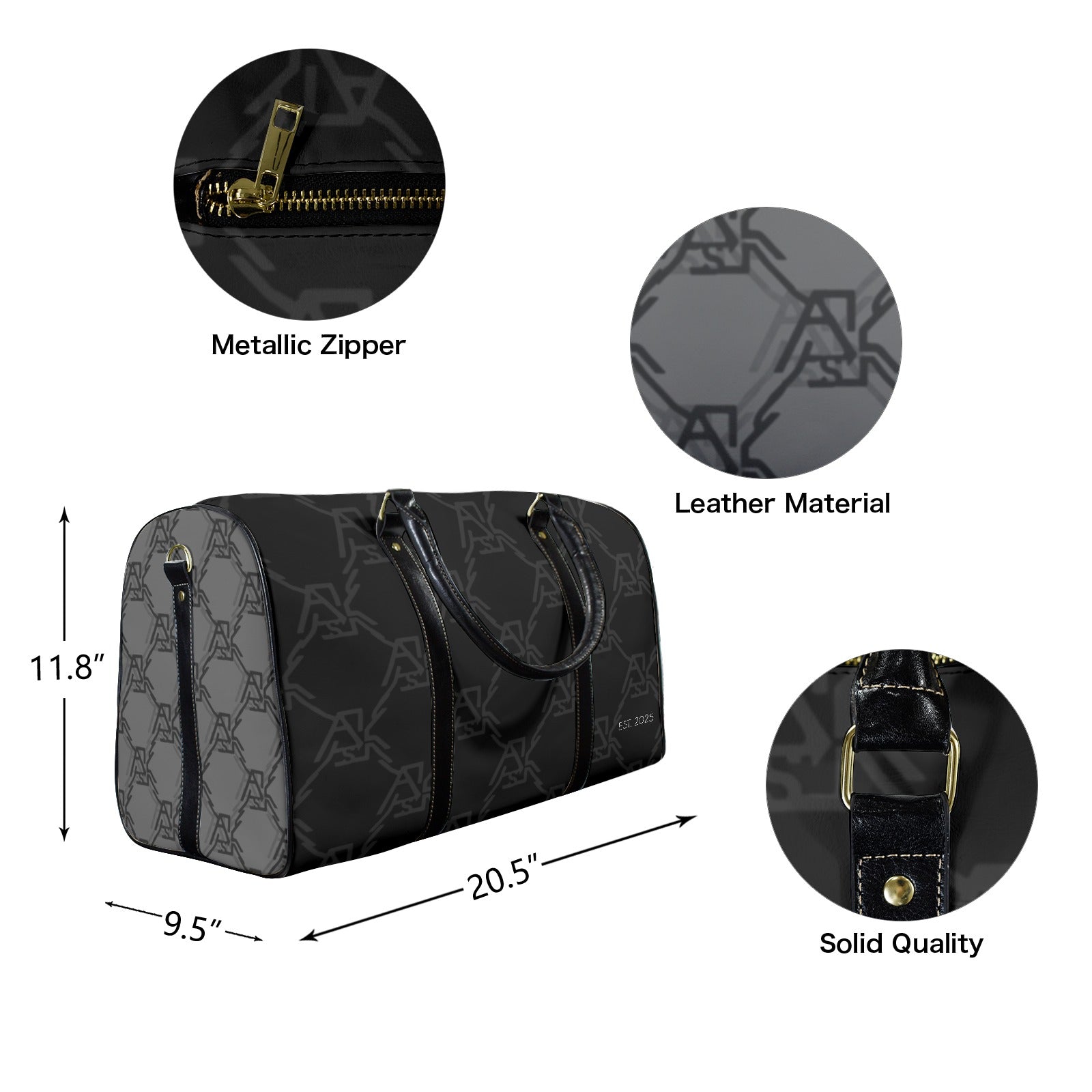 ASK Y MICHAEL TRAVELER DIAMOND CREST -BLACK