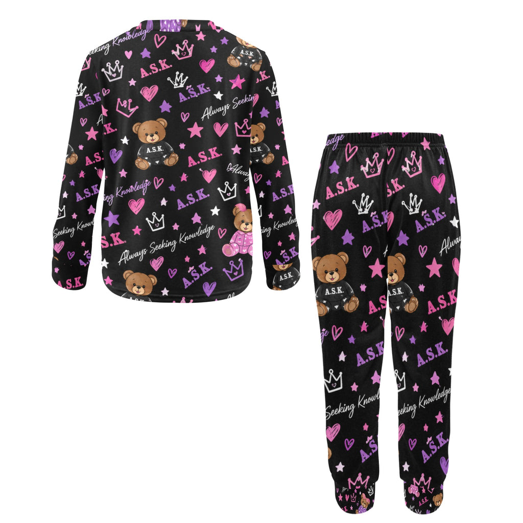 LITTLE GIRLS PJ'S BLACK