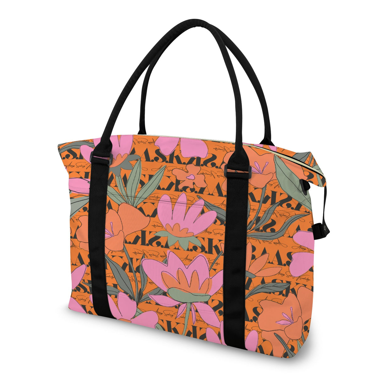 BODEDA ASK TRAVEL TROLLEY-SIGNATURE  FLORAL ORANGE